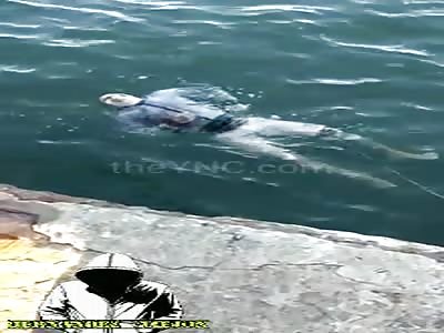 Lifeless body floating in the sea