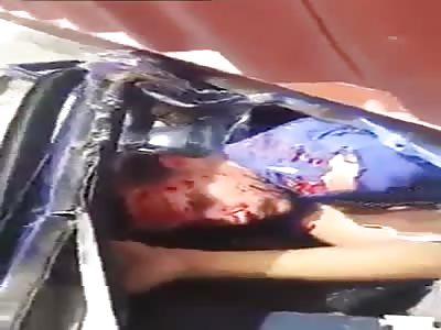 Man Crushed In His Car And Still Alive.