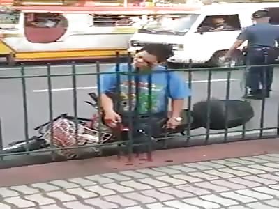 Eye, Eye....Cyclist Impaled On A Fence.