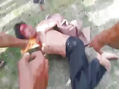 Kicks to the face and trying to take his pants off