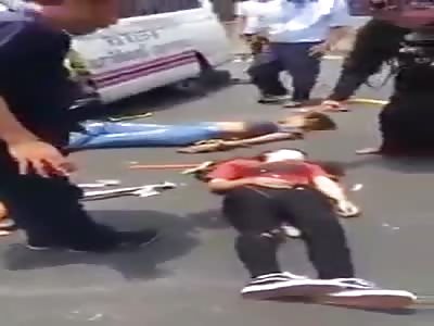 Broken bodies after minibus crash