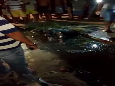 Youth is violently kicked by mob