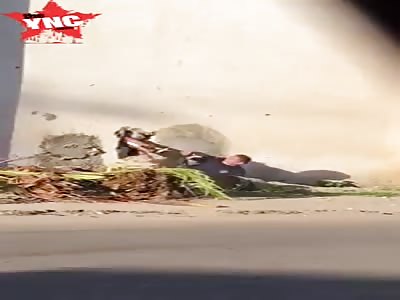 Prisoners smash through  prison wall trying to escape  with a guard as hostage