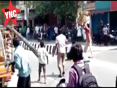 Man hacked  to death in the street