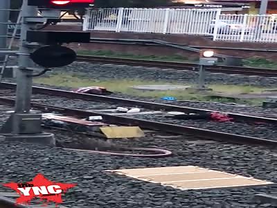 Man was cut in half by a train