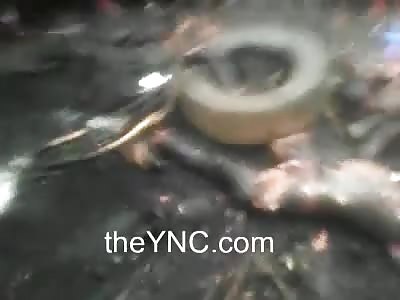 3 Thugs were burned alive