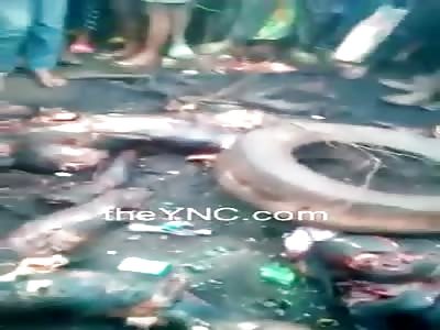 Second angle of 3 thugs who were burned to death