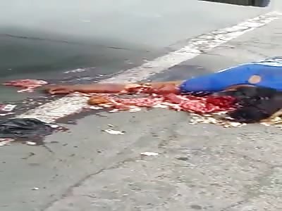 Mans head was completely crushed by a truck