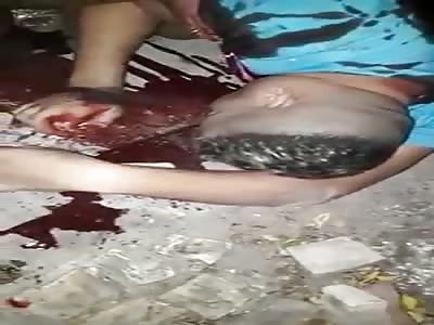 Man Laid Dead in his Blood as Friends Try to Wake him Up