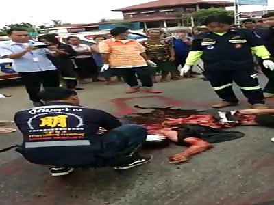 Mans Guts Ended up on the Road