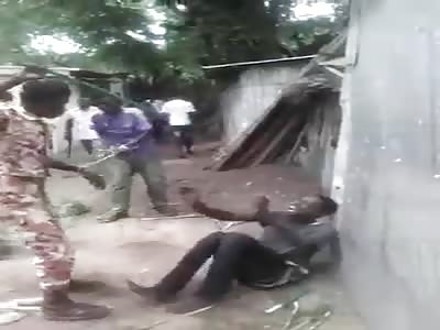 Pleading Thief Gets Beaten With Sticks 