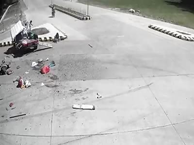 Damn..... Van Ripped in Half Ejecting Passengers onto the Street