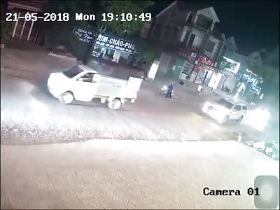 Biker Smushed in Front of Horrified Passengers