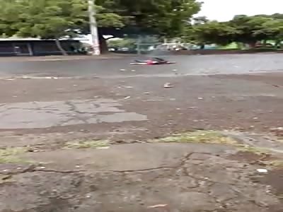 Murdered Man Is Burned Up in The Street in Managua Nicaragua 