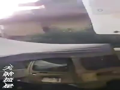 Another View of Man Electrocuted on Top of Building