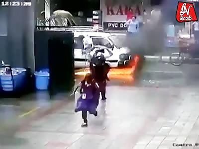 School Bus Burns with Kids Still inside in India