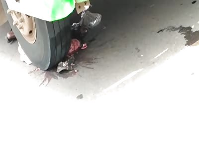 Crushed Up Under the Wheel of a Bus in India