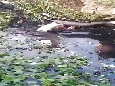 Drowned Bikers Corpse Pulled From The Water in Cambodia