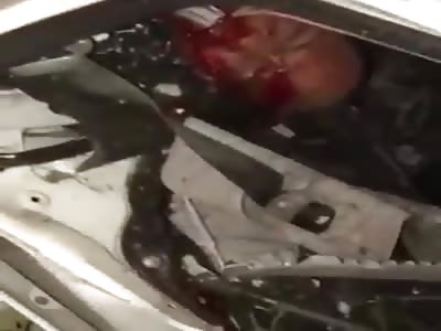 Man Still Alive(?) Trapped Inside His Car Wreck