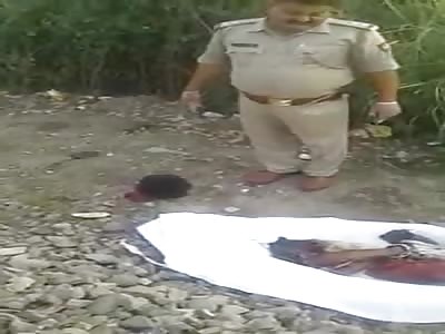 Indian Man in Pieces on the Traintracks