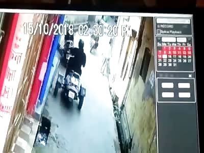 Wall Collapses onto Man @00:27