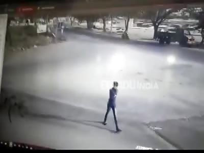  Damn! Motorcyclist Sent Flying by Out of Control Car