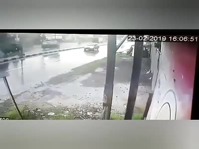 Pickup Smashes into Biker