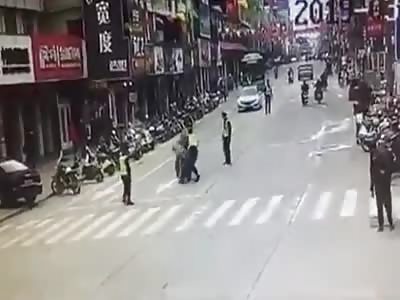 Biker hits Police