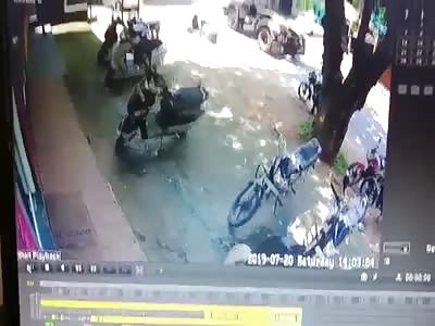 Biker Gets Squashed 