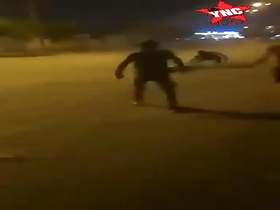 Another can of tear gas on the head