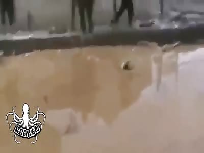 RPG detonation in hands