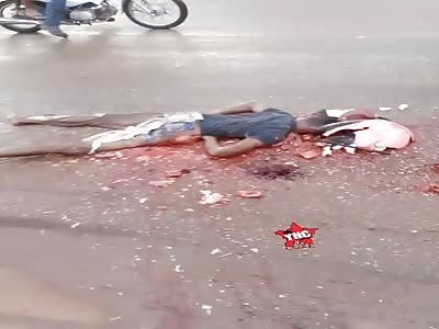 Motorcyclist crushed by truck