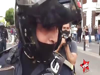 Protester Sets Cop on Fire.