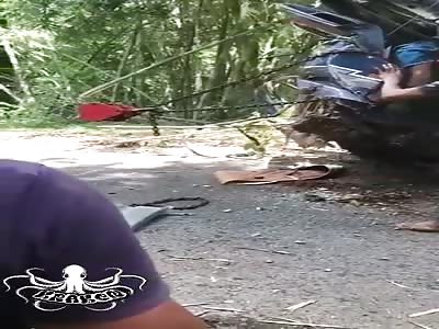 damn it, the man was crushed to death in a terrible accident