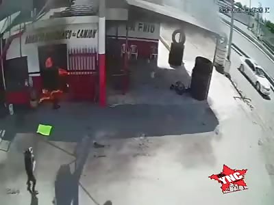 Man Executed in a Vulcanizer (two angles)