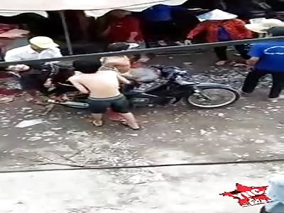 men in agony after being stabbed