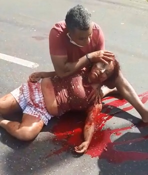 Man Holds Dying Wife