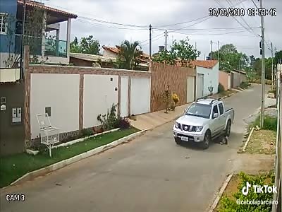 woman hit by a reverse truck