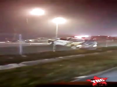 aftermath of brutal traffic accident