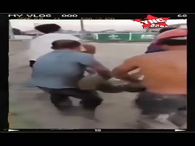 man was taken out of cement mixer machine