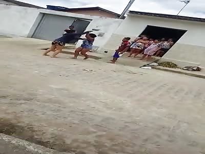 Damn, the  get in a bitch fight