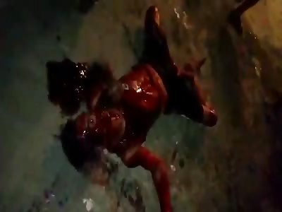 man in agony after being brutally stabbed