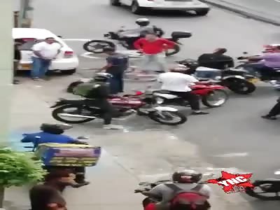 hit by thief, in the street