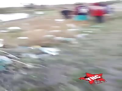 Body of a man who was murdered and left in the trash.