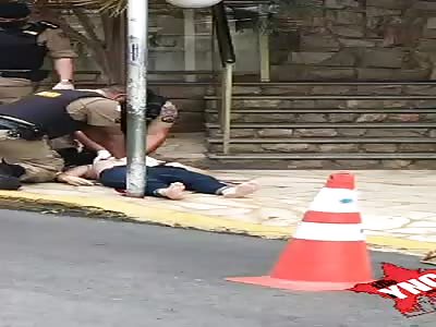 The woman jumped from the building