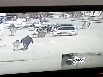 Moment a Car bomb Explodes on Busy Street.