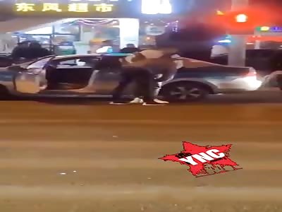 The man is knocked unconscious