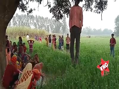 Hanged young man's body