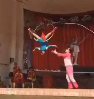 Female Acrobat Suffers Bone Crunching Fall From Height