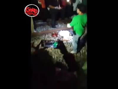 Man split in half by the train